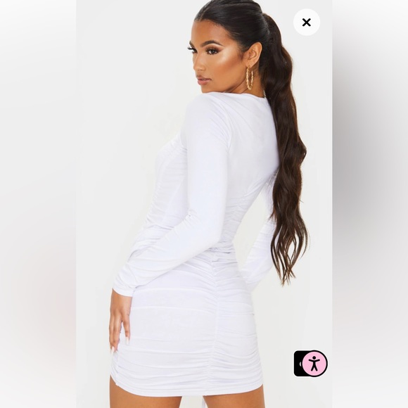 PLT White long sleeve Bodycon dress - Picture 3 of 4